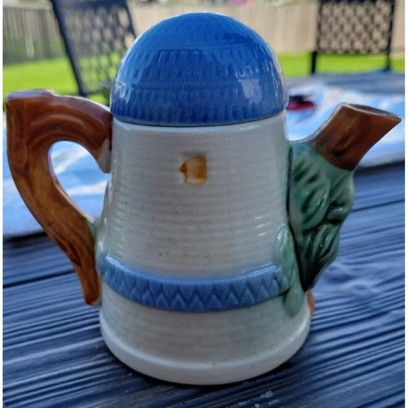 Unbranded Dining Vintage Windmill Teapot Made In Japan Hand Painted